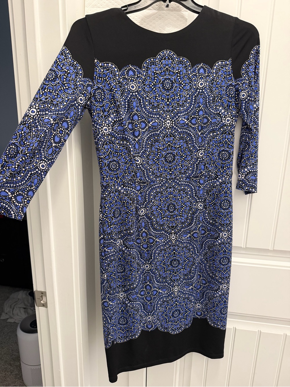 blue mosaic dress